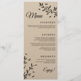 Menú de cena de boda con encanto boscoso