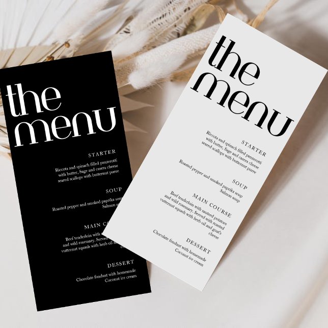 Menú de cena de boda con letra manuscrita moderna  (Subido por el creador)