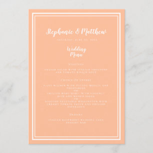 Menú de cena de Boda de cada paladar Invitado Tarj