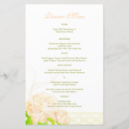 Menú de cena de Boda de Peony Spring Peach