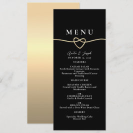 Menú de Cena de Boda Elegante de Oro Negro
