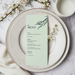 Menú de cena de boda en el jardín botánico de euca