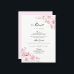 Menú de cena de Boda floral rosado Rubor<br><div class="desc">Menú de cena de compromiso de Boda floral rosado de Rubor Véase colección coincidente en Nest Store</div>