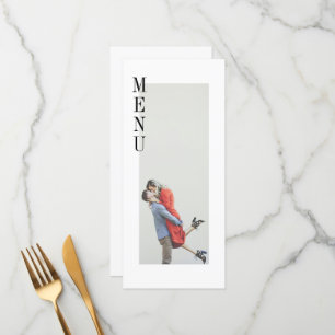Menú de cena de Boda fotográfico Minimalista senci