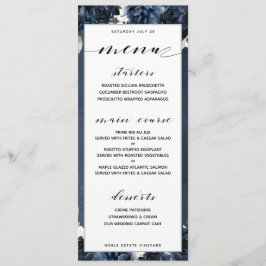 Menú de cena de Boda Navy Peony