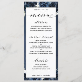 Menú de cena de Boda Navy Peony