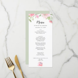 Menú de cena de Boda Peony Spring
