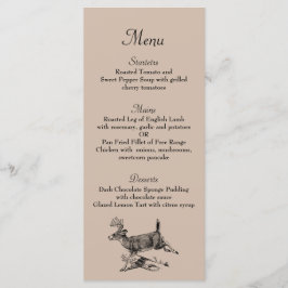 Menú de cena de Boda Rústico Deer Woodland