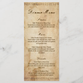 Menú de cena de boda vikinga nórdica 