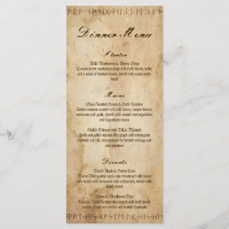 Menú de cena de boda vikinga nórdica 