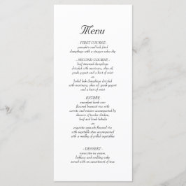 Menú de cena de bodas Minimalista simple y elegant