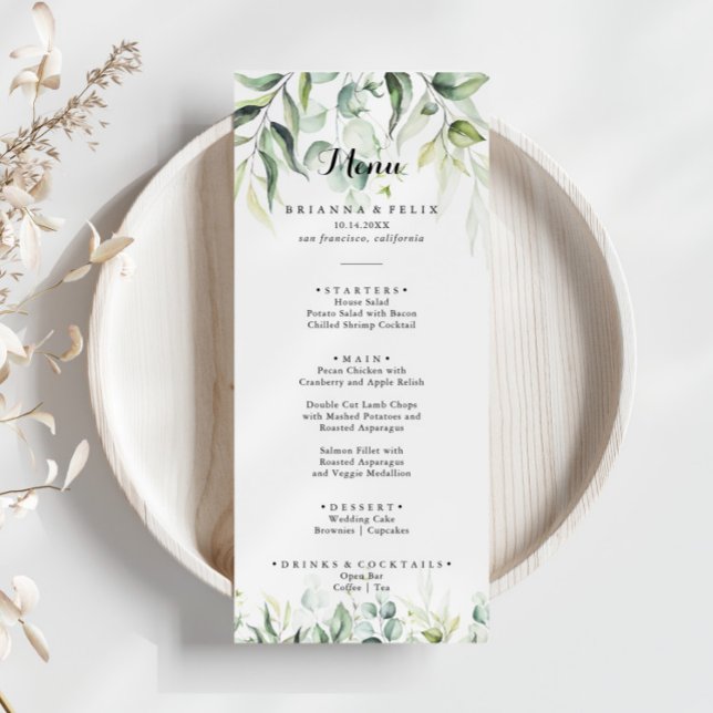 Menú de cena de color acuático Eucalyptus Greenere (Subido por el creador)