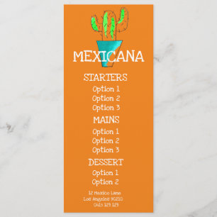 menú de cena de comida de restaurante mexicano