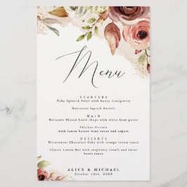 Menú de cena de evento Floral de otoño, Flores de 