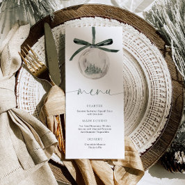 Menú de cena de fiesta elegante de vacaciones