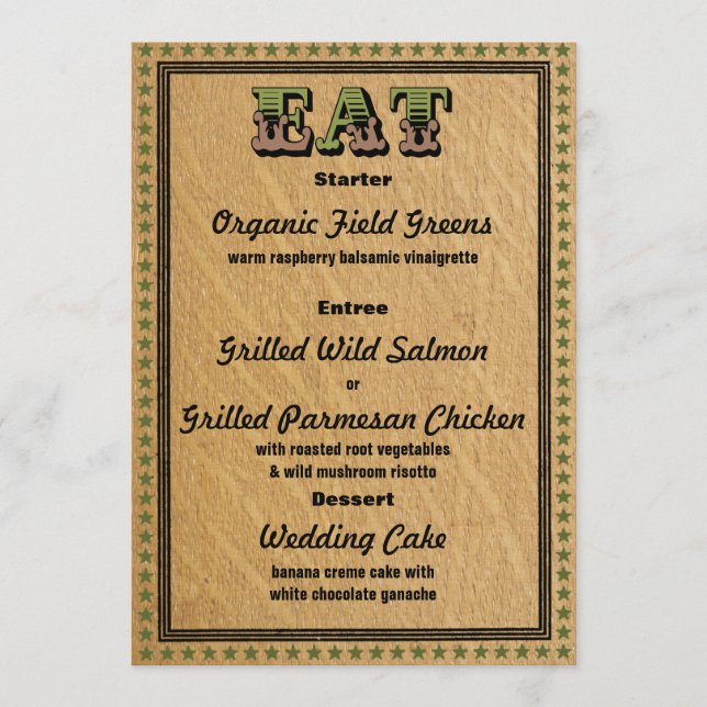 Menú de Cena de Gala al Estilo Occidental (Anverso)