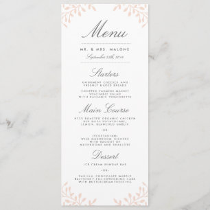 Menú de cena de la Boda de Jardín Secreto - Rubor