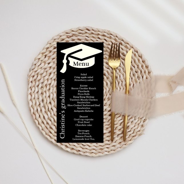 Menú de cena de la fiesta de graduación simple en  (Subido por el creador)