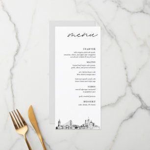Menú de cena de la recepción de bodas de San Franc