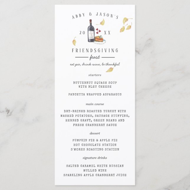 Menú de cena de los Personalizados del Día de Acci (Anverso)