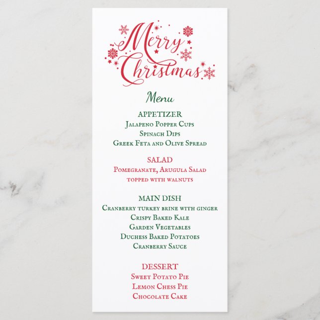 Menú de cena de navidades (Anverso)