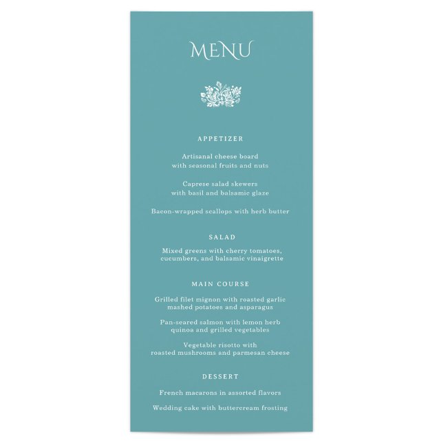 Menú de cena de Norwich Boda (Customizable Menu Text)