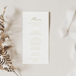 Menú de cena de oro de caligrafía de moda