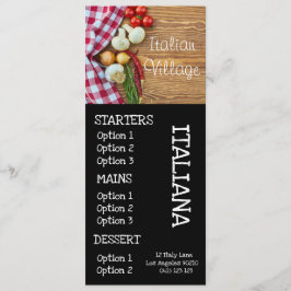 menú de cena de pizza de restaurante italiano