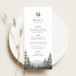 Menú de Cena de Recepción de Boda de Bosque de Mon