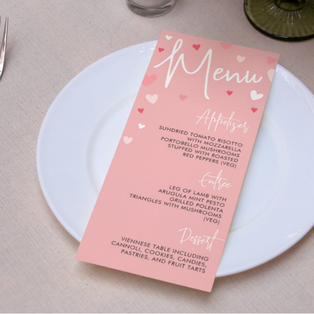 Menú de cena de San Valentín rosa para fiesta o bo (Subido por el creador)