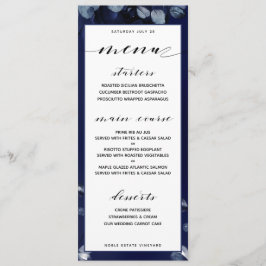 Menú de cena de Sapphire Peony Boda