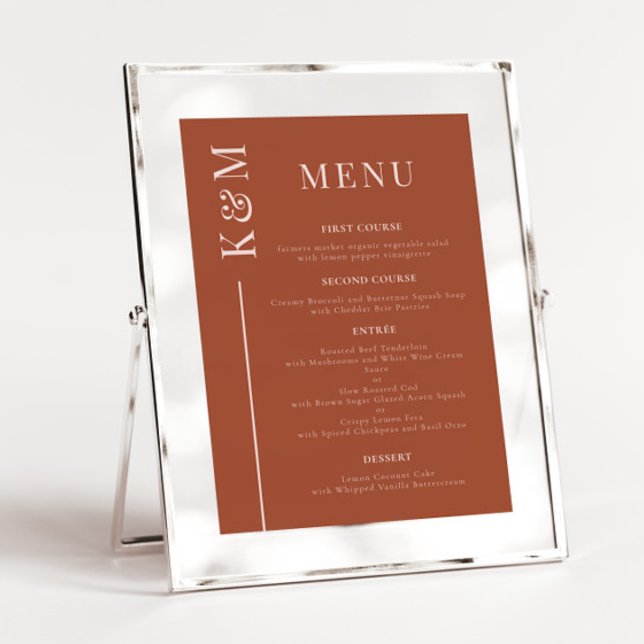 Menú de cena de Terracota Clean Line Boda (Subido por el creador)