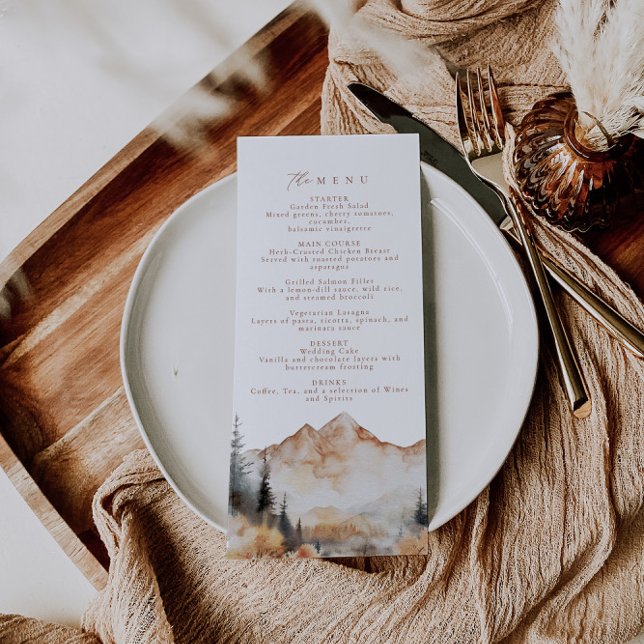 Menú de cena del Boho Mountain Boda (Subido por el creador)
