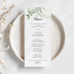 Menú de cena del follaje verde dorado<br><div class="desc">La carta de este follaje dorado es perfecta para un boda rústico. Este diseño artístico presenta acuarelas de color oro y follaje verde de inspiración natural. Este menú se puede utilizar para la recepción de bodas,  la cena de ensayo,  la ducha de novia o cualquier otro evento.</div>