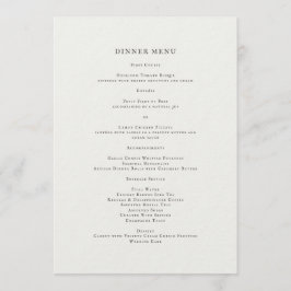 Menú de cena floral romántico elegante