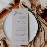 Menú de cena formal del Fiesta de la recepción de<br><div class="desc">Nuestra tarjeta de menú personalizado cuenta con una sencilla escritura de escritura,  perfecta para informar a sus huéspedes de sus opciones de comida en su boda o evento. Este artículo es parte de nuestra suite Hunter boda H100,  por favor,  compre nuestra tienda para productos a juego.</div>