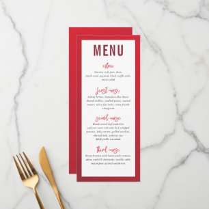MENÚ DE CENA gradiente de rojo estrella moderna de