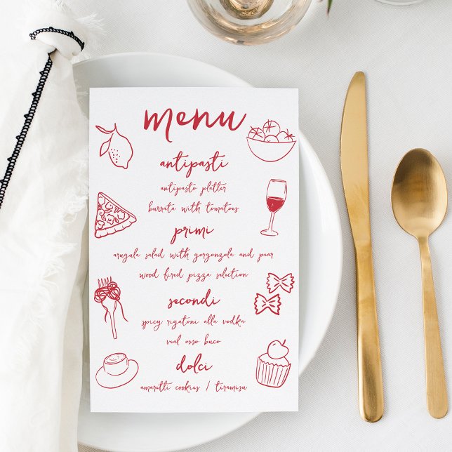 Menú de cena italiano Dolce Vita manuscrito (Subido por el creador)