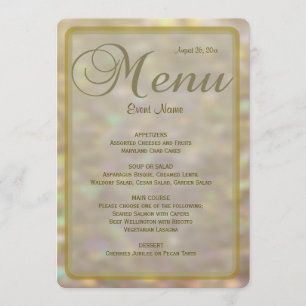 Menú de cena   Luces de Bokeh de oro