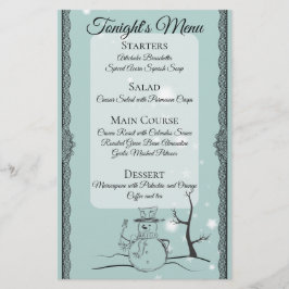 Menú de cena para Navidades con tenedor de nieve