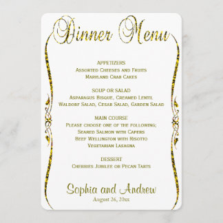 Menú de cena| Purpurina Gold