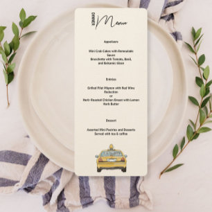 Menú de cena Recién casados Ciudad de Nueva York