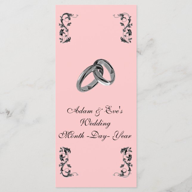 Menú de cena rosa elegante y elegante (Reverso)