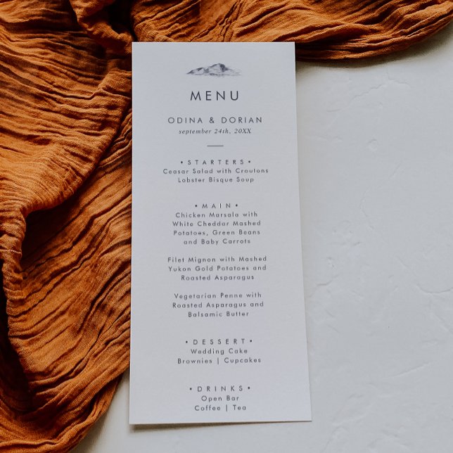 Menú de cena simple Boda de montaña (Subido por el creador)