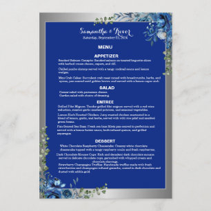 Menú de cena Sueños de Plata Lustrosa y Azul Azure