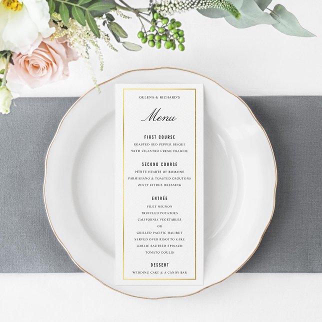 Menú de cena y bebidas de la elegante Boda Gold Bo (Subido por el creador)