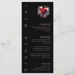 Menú de cenas y bares - Rosa moderno en forma de c