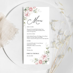 Menú de ceremonias de Boda de rosas Rubor