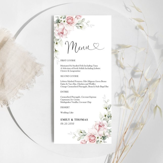 Menú de ceremonias de Boda de rosas Rubor (Subido por el creador)