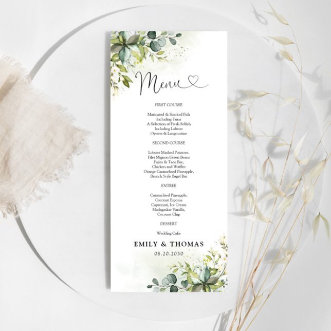 Menú de ceremonias de Boda de verde (Subido por el creador)